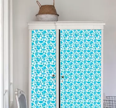 Foaie de vinil cu model floral de elefant - TenStickers
