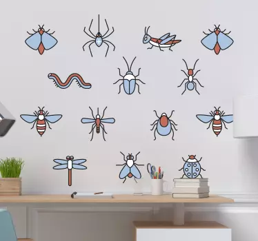 Foi de insecte autocolante de perete animal - TenStickers