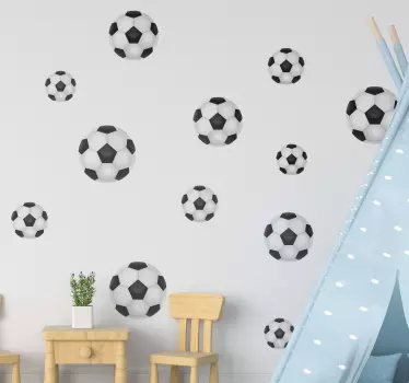 Fotbal set de dimensiuni diferite autocolant perete fotbal - TenStickers