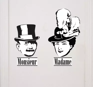 Francez monsieur și madame sticker de perete - TenStickers