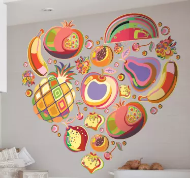 Fructe inima autocolant decorativ - TenStickers