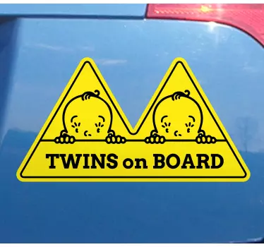 Gemeni la bord băieți design autocolant auto - TenStickers