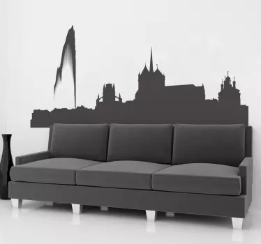 Geneva city skyline silueta decalaj perete - TenStickers