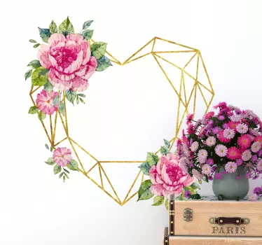 Geometric în formă de inimă cameră de zi perete decor - TenStickers