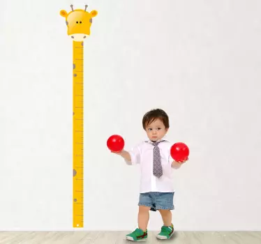 Girafă diagrama înălțimii copii autocolant - TenStickers
