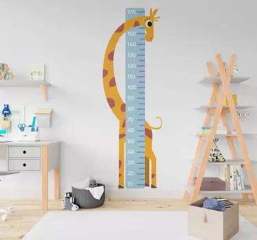 Girafe metru înălțime diagramă decal de perete - TenStickers