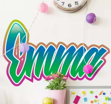 Graffiti colorat fată nume autocolant urban - TenStickers