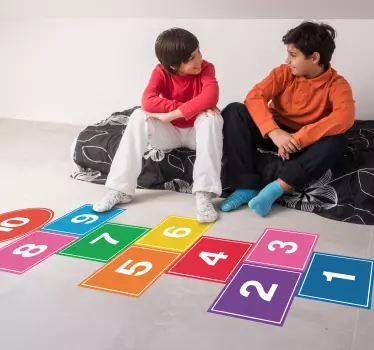 Gresie colorată de vopsea cu autocolant de hopscotch - TenStickers