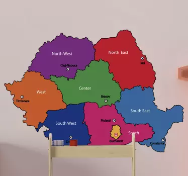 Harta autocolantului românesc de perete - TenStickers