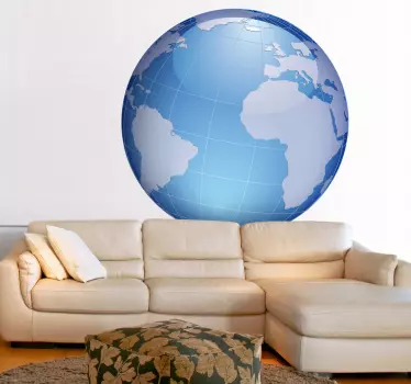 Harta lumii autocolant ocean oceanic - TenStickers