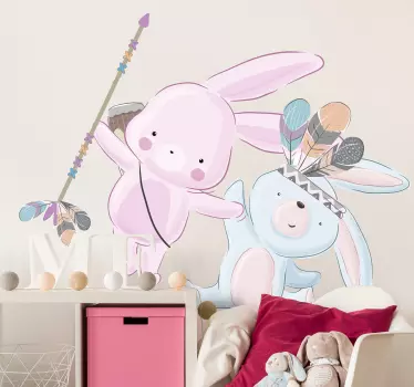 Iepurași decor de perete de animale - TenStickers