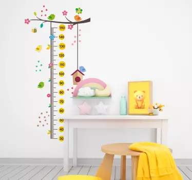 Dimensiune plăci perete păsări florale - TenStickers
