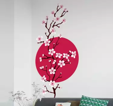 Japonez autocolant ramura cireșe - TenStickers