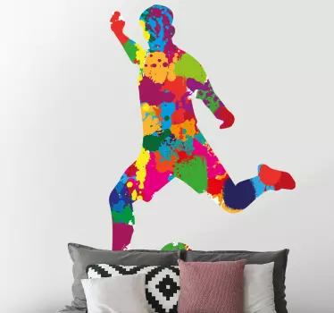 Jucător de fotbal culori stropitoare autocolant fotbal - TenStickers