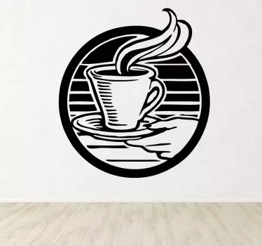 Logo-ul cupa de cafea ilustrare autocolant de perete - TenStickers