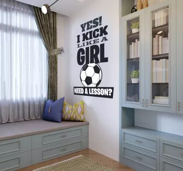 Lovi cu piciorul ca un decal pentru fotbal de fete - TenStickers