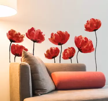 Maci floare decal perete - TenStickers