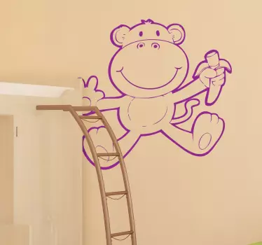 Maimuță cu autocolant de animale sălbatice cu banane - TenStickers