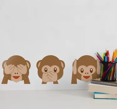 Maimuță emojis autocolant de perete - TenStickers