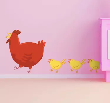 Mama găină cu autocolant pui - TenStickers