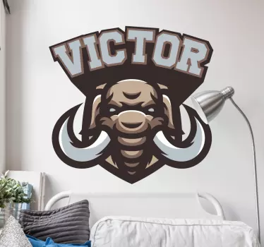 Mamut cu decal de perete de nume - TenStickers