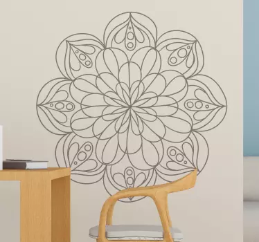 Mandala flori autocolant de perete - TenStickers