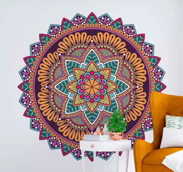 Mandala plină de culori decal abstract - TenStickers