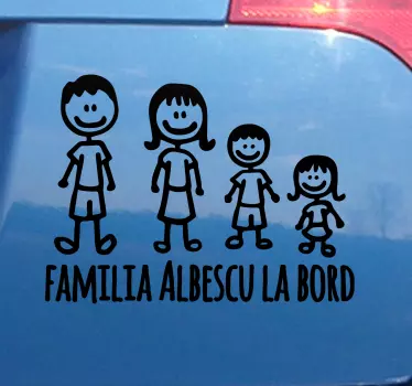 Mașină de familie la bord bebeluș în autocolant - TenStickers