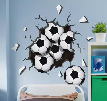 Mingi care cad de pe autocolantul peretelui de fotbal - TenStickers
