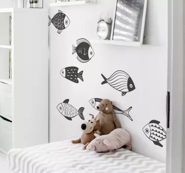 Model de pește frumos pește decal perete - TenStickers