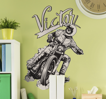 Motocicleta autocolant cu numele personalizat - TenStickers