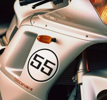 Autocolante motociclete număr rotunjit personalizat - TenStickers
