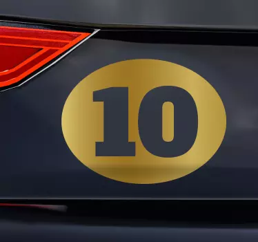 Autocolant pentru auto numere de aur - TenStickers