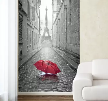 Murale foto umbrelă roșie de la paris - TenStickers