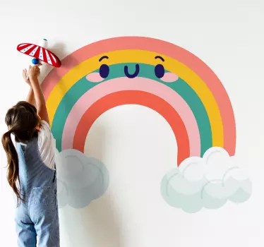 Nori drăguți curcubeu zâmbitor decalcomanie de perete - TenStickers