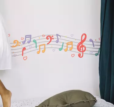 Note muzicale de perete autocolant - TenStickers