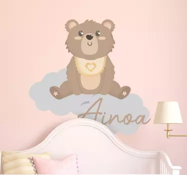Nume urs și nori autocolant de animale sălbatice - TenStickers