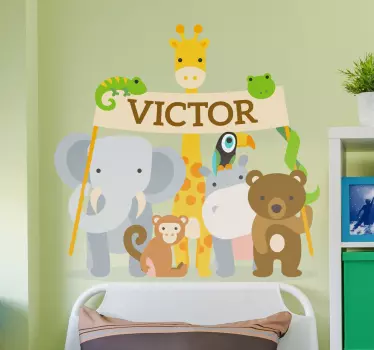 Numele animalelor sticker pentru copii - TenStickers