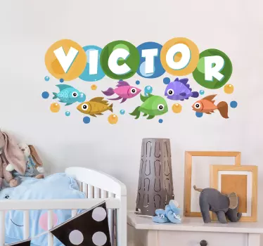 Numele de pesti nume de autocolant personalizabil - TenStickers
