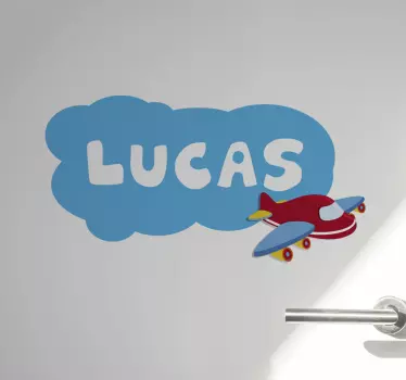 Numit avion și ilustrație cloud art art - TenStickers