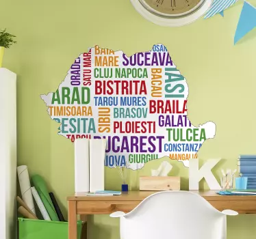 Autocolant de perete de orașe românești - TenStickers
