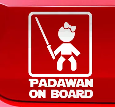 Padawan fată copil în autocolant auto - TenStickers