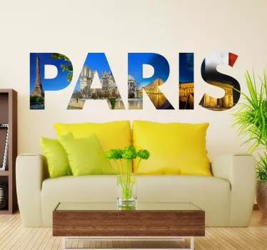 Paris autocolant text - TenStickers