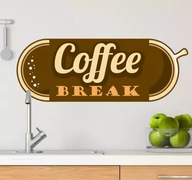 Pauză de cafea băutură decalaj perete - TenStickers