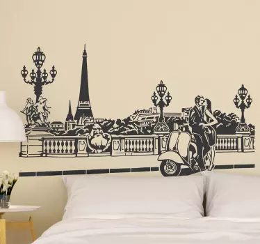 Peisaj parizian cu autocolant de perete din paris - TenStickers