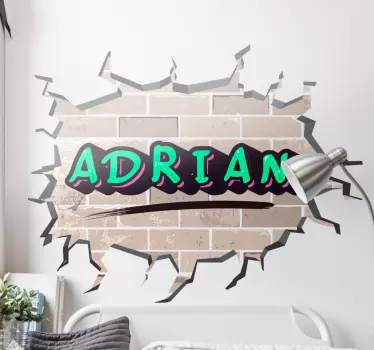 Perete de cărămidă graffiti decalcomanie urbană - TenStickers