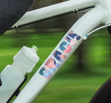 Personalizabil colorat numele biciclete autocolant - TenStickers
