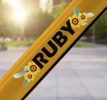 Personalizabil decolteu biciclete floarea soarelui - TenStickers