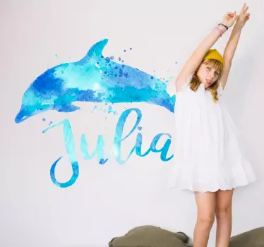 Personalizate de delfin de apă textura decal perete - TenStickers