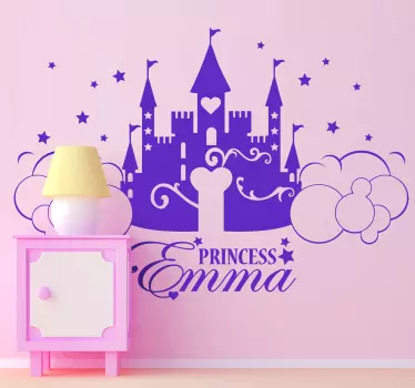 Personalizate printesa autocolant perete castel - TenStickers